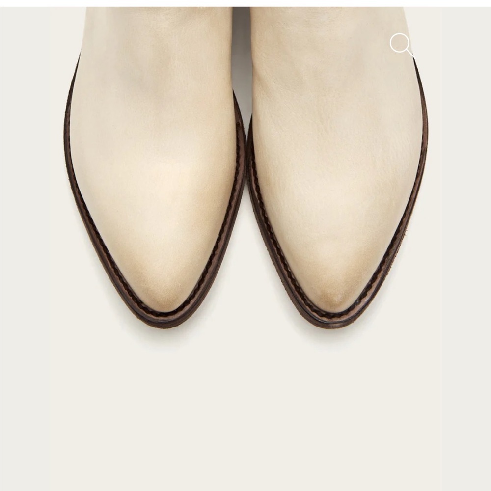 $398 Frye Billy Inside Zip Ivory White Leather Southern Cowboy Short Ankle Boot - Picture 7 of 16
